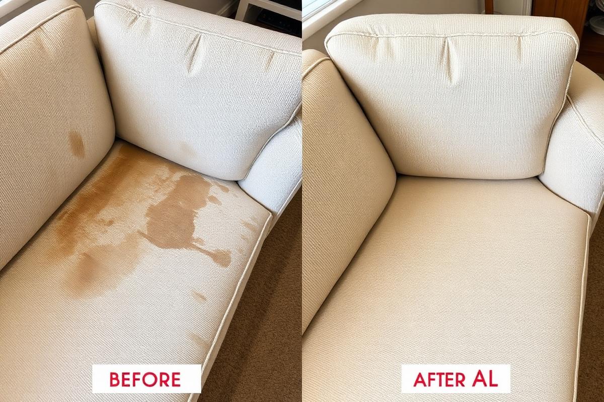 Before and after carpet cleaning result